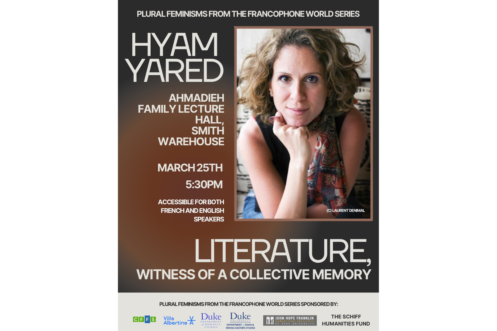 Hyam Yared on a flyer announcing event